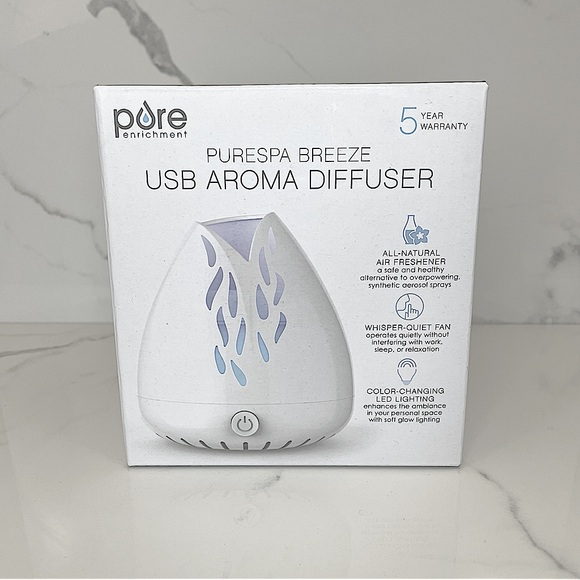 NIB PureSpa Breeze USB Essential Oil Aroma Diffuser - Picture 1 of 8